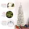 6ft. Pre-Lit Flocked Acacia Pencil Artificial Christmas Tree, Clear Lights